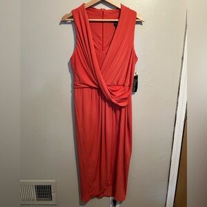 Maggy London Vibrant Orange Midi Dress